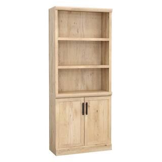 SAUDER Aspen Post 29.291 in. Wide Prime Oak 5-Shelf Standard Bookcase with Doors 433959 - The Hom... | The Home Depot