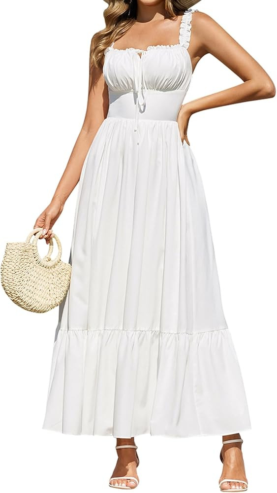 Auraxe Women's Summer Maxi Dress 2026 Boho Floral Corset Sundress Casual Flowy A Line Beach Vacat... | Amazon (US)