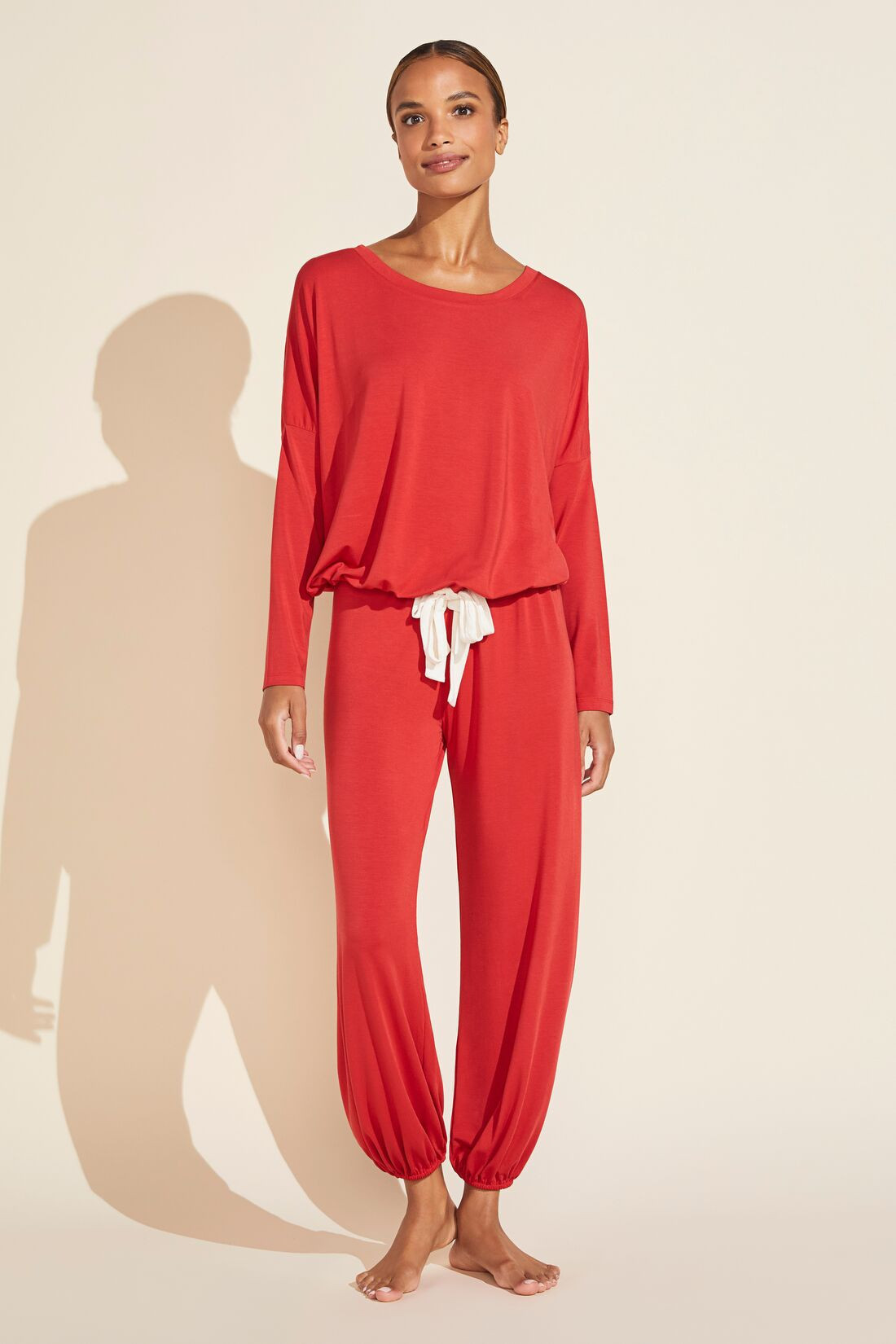 Gisele TENCEL™ Modal Slouchy PJ Set - Haute Red/Ivory - Eberjey | Eberjey