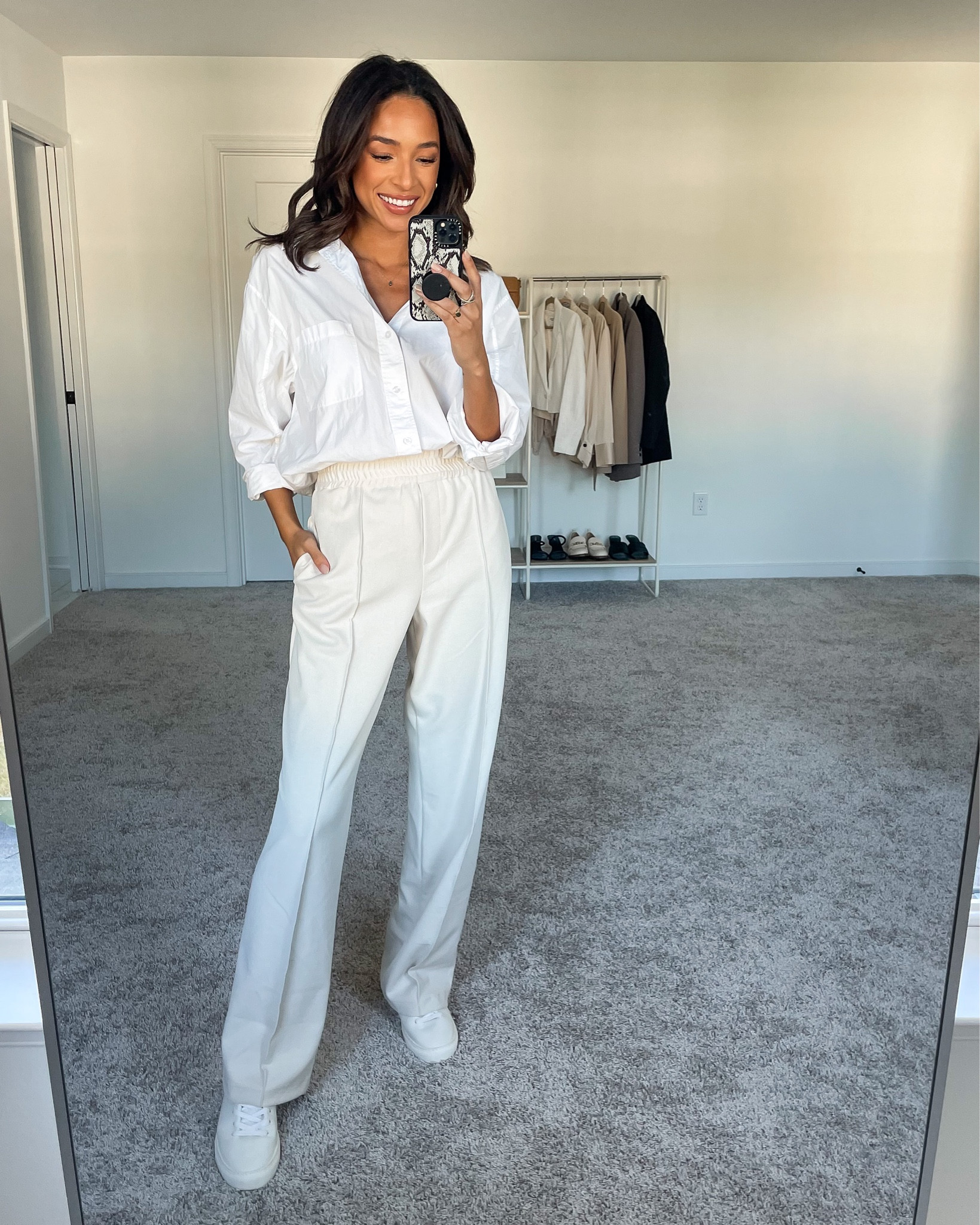 XS in white button down (oversized fit), 4 in white trousers, sneakers fit TTS







Fall outfit
Fall capsule wardrobe
Capsule wardrobe outfit
Fall work outfit
Work outfit 
Work to weekend outfit
Smart casual outfit 
Casual work outfit
Workwear outfit
Casual outfit 
Minimal work outfit
Commuter work outfit
Smart sneakers
White sneakers

#LTKstyletip #LTKworkwear #LTKSeasonal