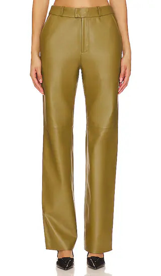 Rhodes Leather Pants in Olive Green | Revolve Clothing (Global)