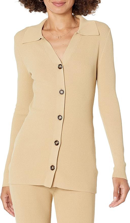 Amazon.com: The Drop Women's Constance Rib Sweater Button Down, Curds &Whey, S : Clothing, Shoes ... | Amazon (US)