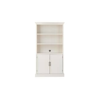 Royce 72 in. Polar Off-White Modular 3-Shelf Bookcase with Adjustable Shelves | The Home Depot