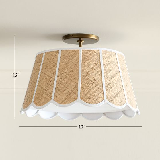 Frankie Woven Grass Cloth Flushmount (19") | Pottery Barn Teen