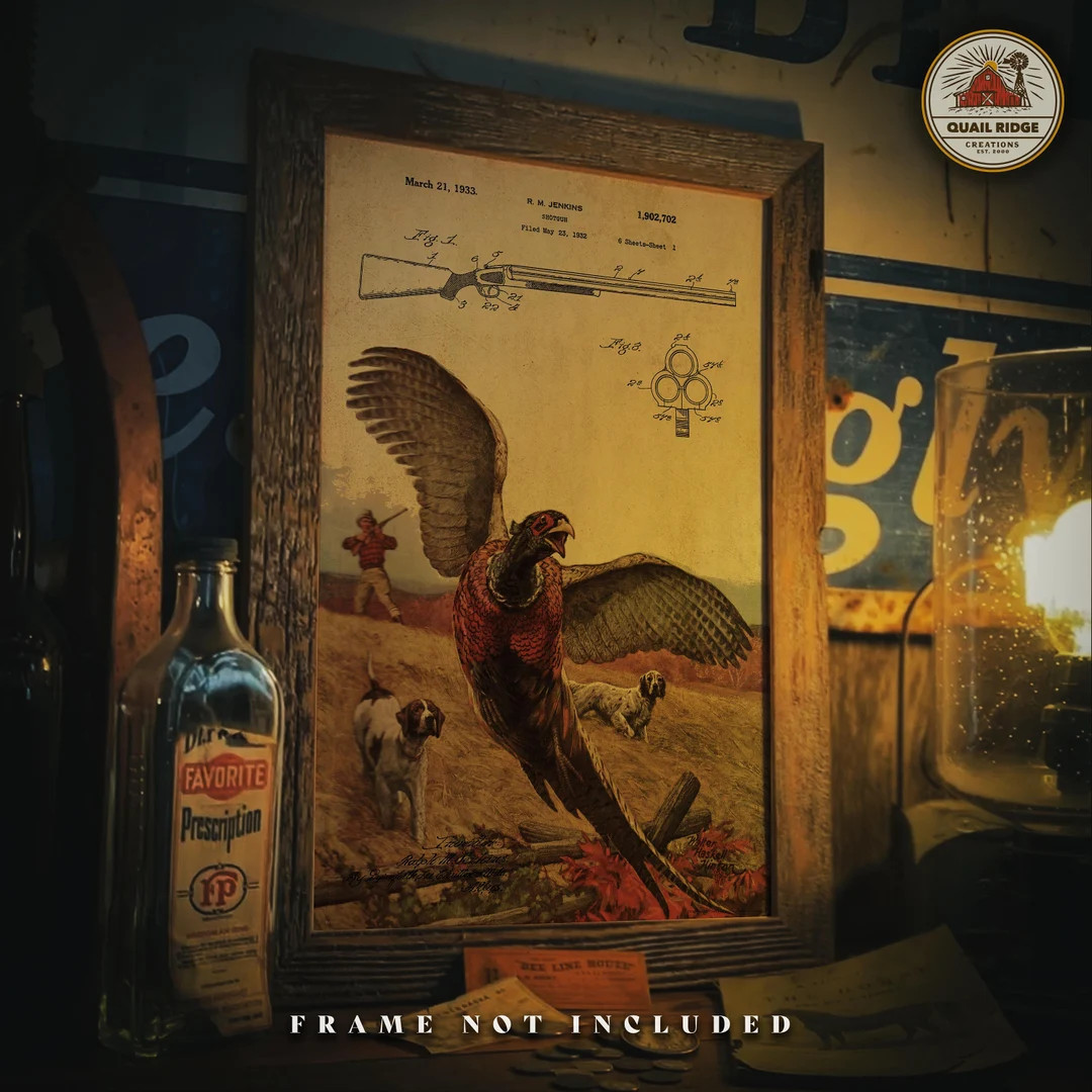 Vintage Pheasant Hunting Shotgun Patent Poster Art Print 11x17 Unframed Hunting Dog Fishing Hunti... | Etsy (US)