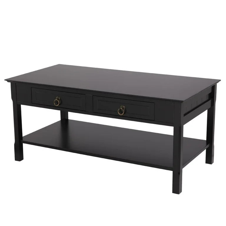 Zimtown Modern Coffee Table with Drawers and Storage Shelf,Rectangle Wood Cocktail Living Room Fu... | Walmart (US)