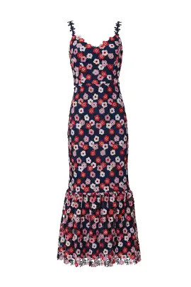 Floral Lace Midi Dress | Rent the Runway