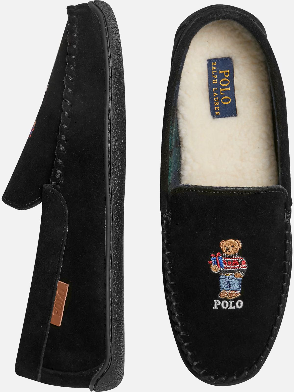 Polo Ralph Lauren Moccasin Holiday Bear Slippers | New Arrivals| Men's Wearhouse | The Men's Wearhouse