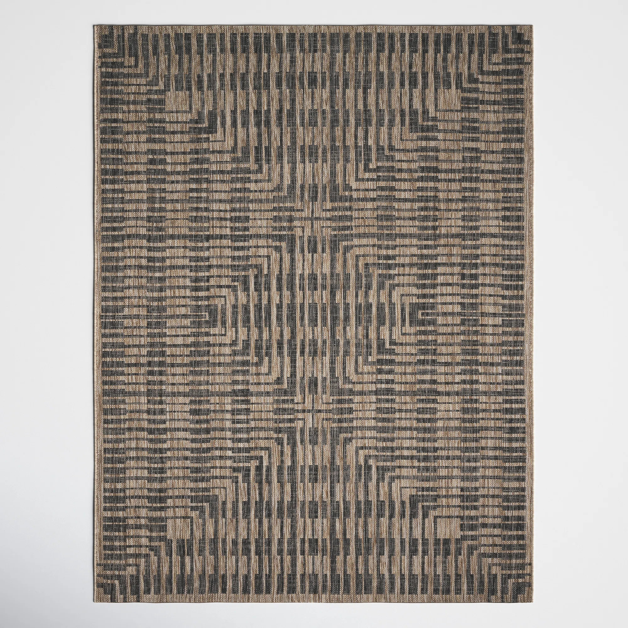 Joss & Main Tiza Geometric Brown/Black Indoor / Outdoor Area Rug & Reviews | Wayfair | Wayfair North America