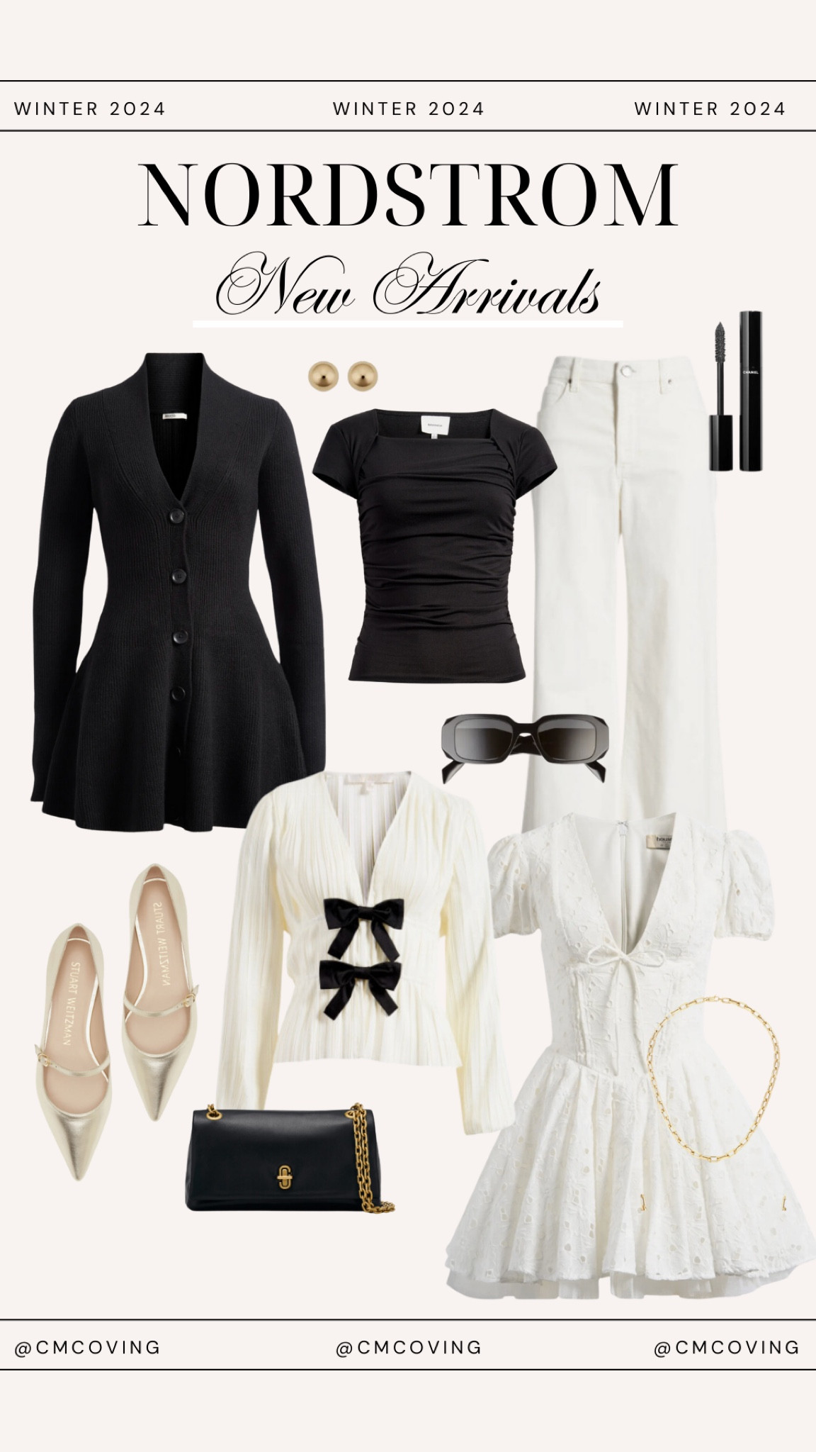 Nordstrom new arrivals! Black and white, classy, dress, flats, top, earrings, mascara, jeans

#LTKHoliday #LTKGiftGuide #LTKCyberWeek