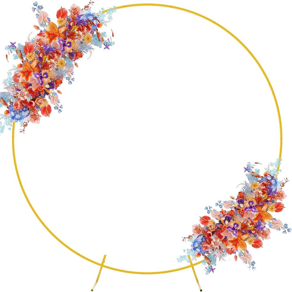 Fomcet 7.2FT Wedding Arch Round Backdrop Stand Gold Metal Circle Wedding Arch for Ceremony Birthd... | Amazon (US)