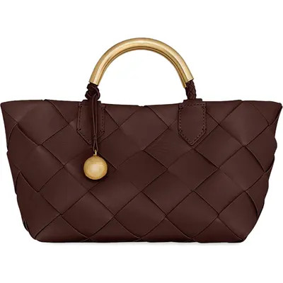 Rebecca Minkoff Mini Frankie Woven Leather Tote in Tawny at Nordstrom | Nordstrom