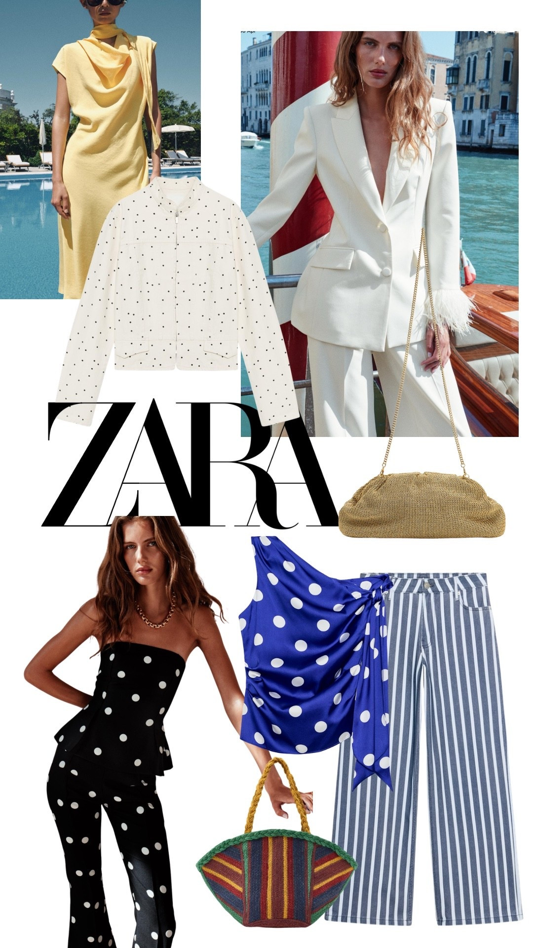 New in ZARA Spring - Polka Dot trend, blazer with feather cuffs, striped jeans, yellow dress, summer dress, wedding guest, jumpsuit polka dot top, summer style, high street style, holiday outfit, vacation outfits

#LTKspring #LTKuk #LTKsummer