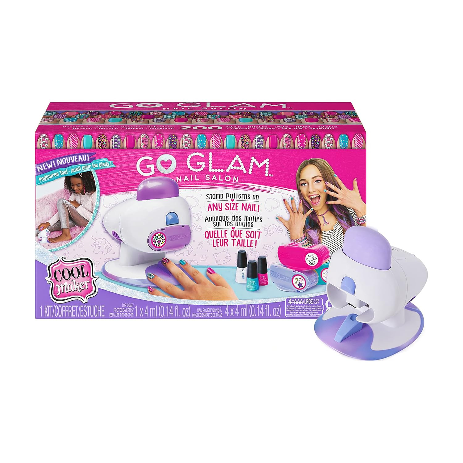Cool Maker, GO Glam Nail Stamper Deluxe Salon with Dryer for Manicures and Pedicures with 3 Bonus Patterns and 2 Bonus Nail Polishes, Amazon Exclusive | Amazon (US)