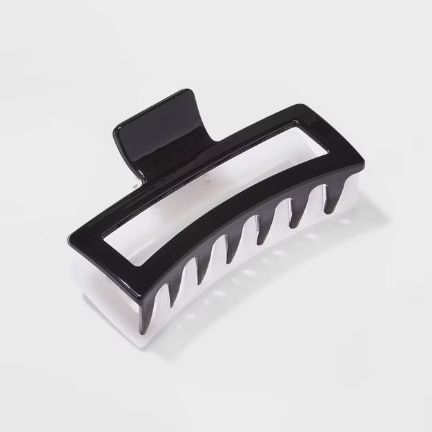 Colorblocked Jumbo Rectangular Claw Hair Clip - Wild Fable™ Black/White | Target