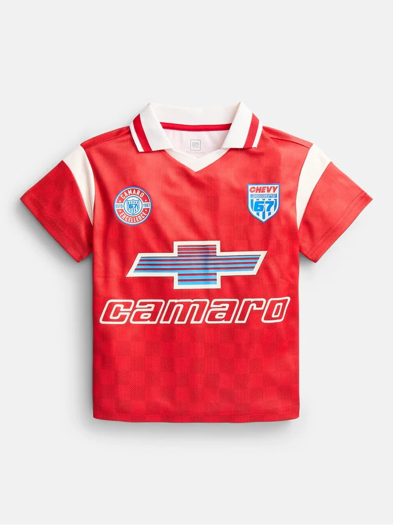 Chevy Camaro Boys' Collared Front Back Graphic Jesey with Short Sleeves, Sizes 4-18 | Walmart (US)