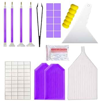 54PCS Diamond art Accessories Tools Kits Multiple Sizes Diamond Painting Trays Pens for Adults to... | Amazon (US)
