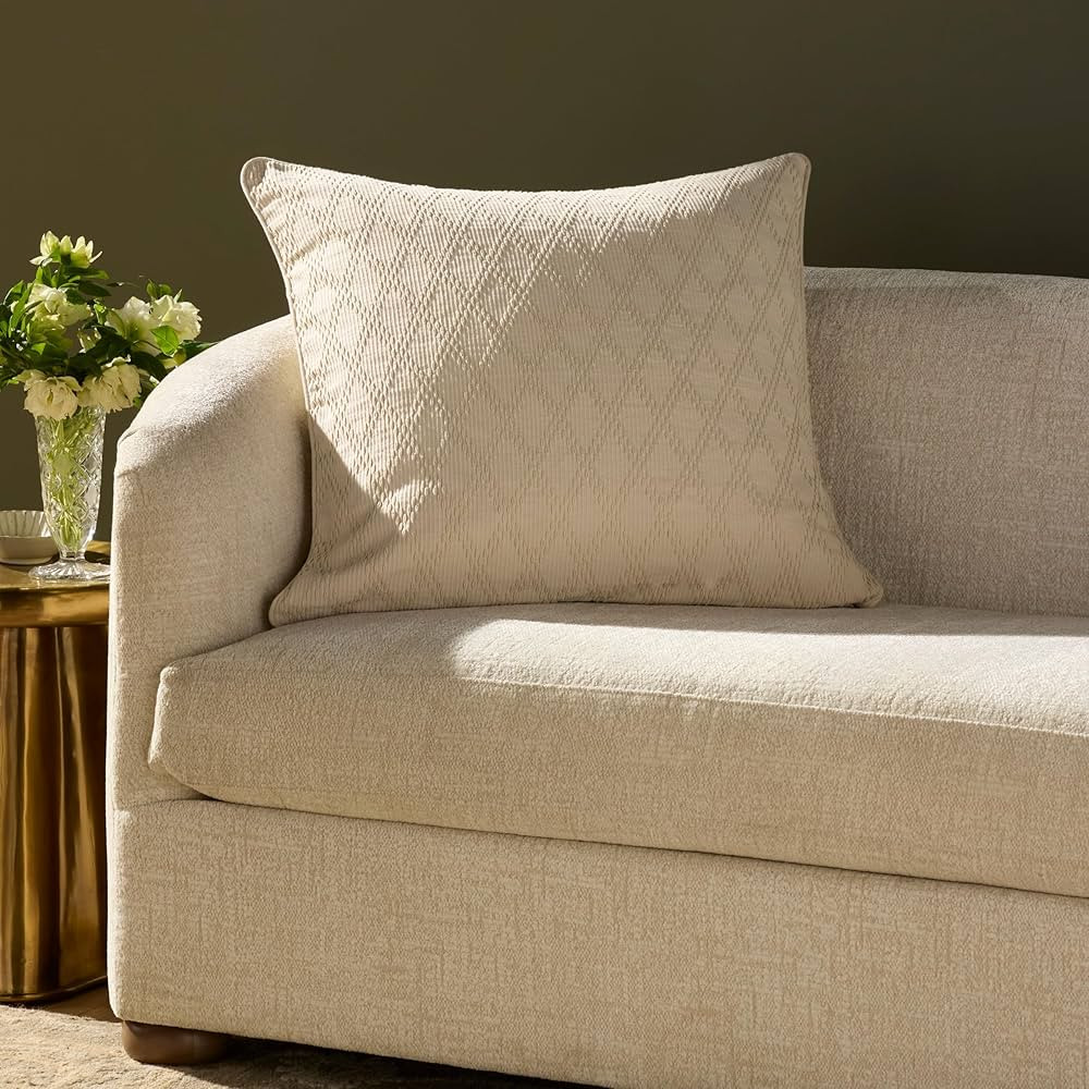 Loloi Chris Loves Julia Cary Collection PCJ0036 Ivory 26'' x 26'' Cover w/Down Pillow | Amazon (US)