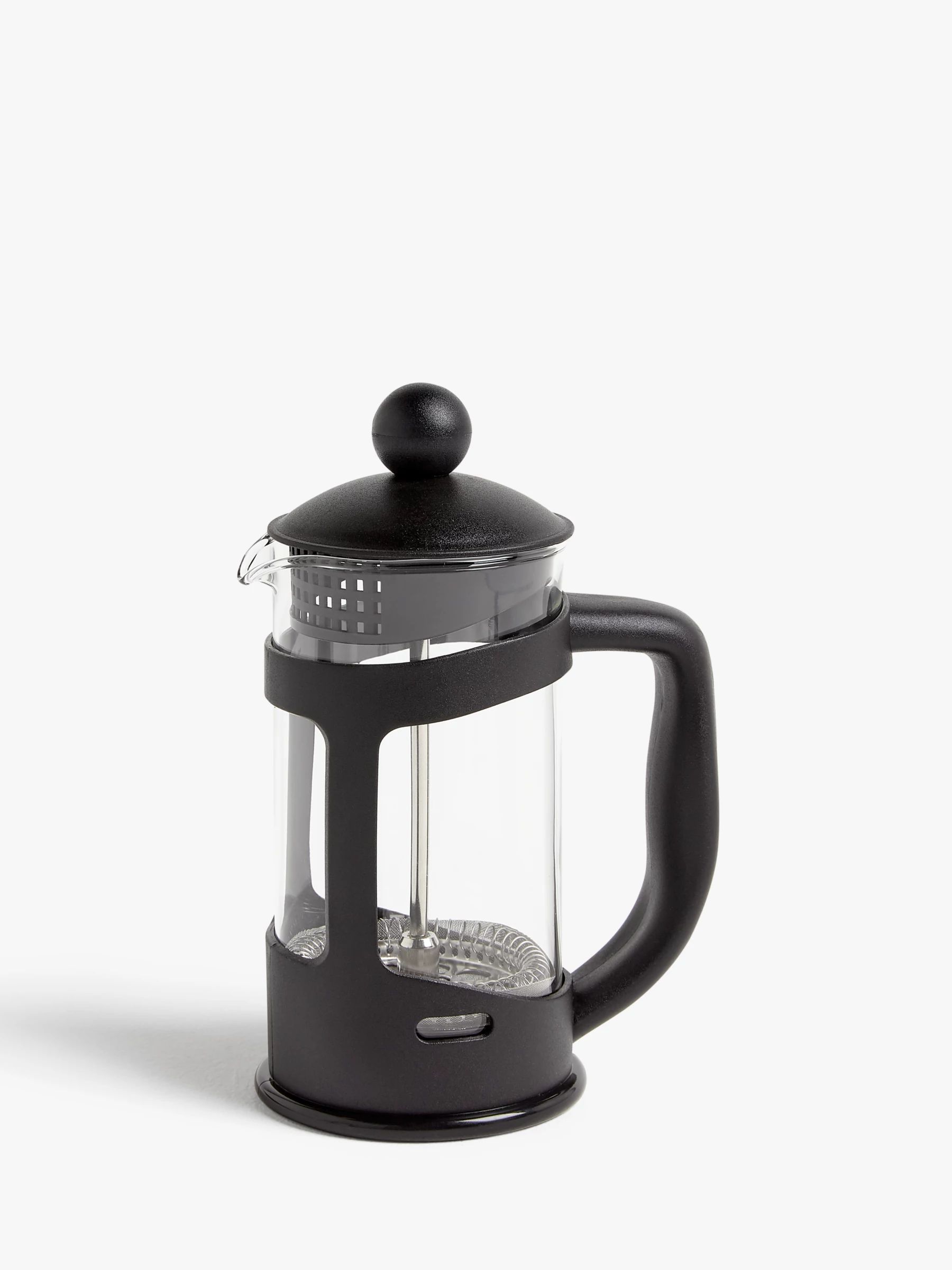 John Lewis ANYDAY 3 Cup Cafetiere, 350ml, Black/Clear | John Lewis (UK)