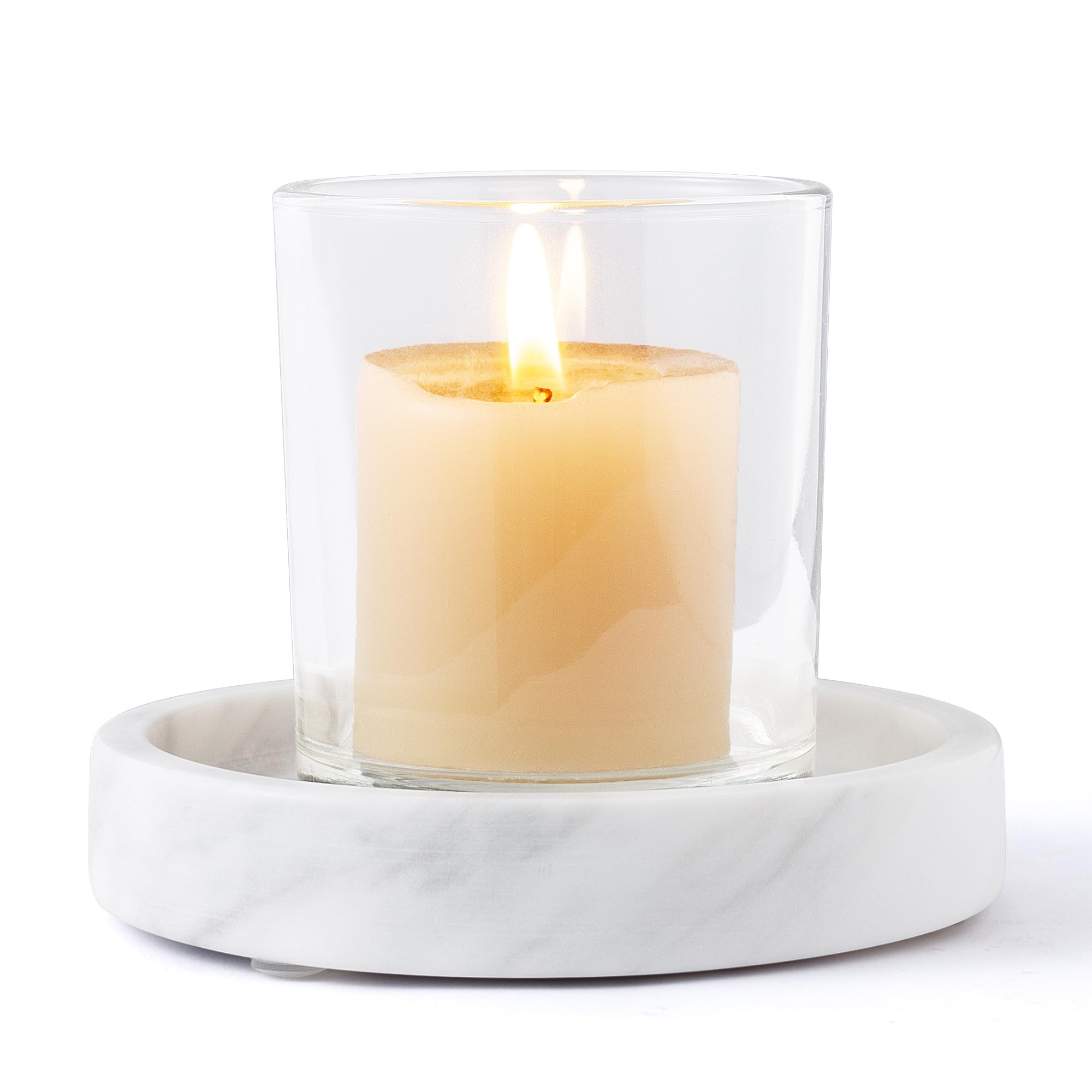 WORHE Candle Holders Italy Premium Natural Marble Candlestick Holder for Jar Pillar Candles Large... | Amazon (US)