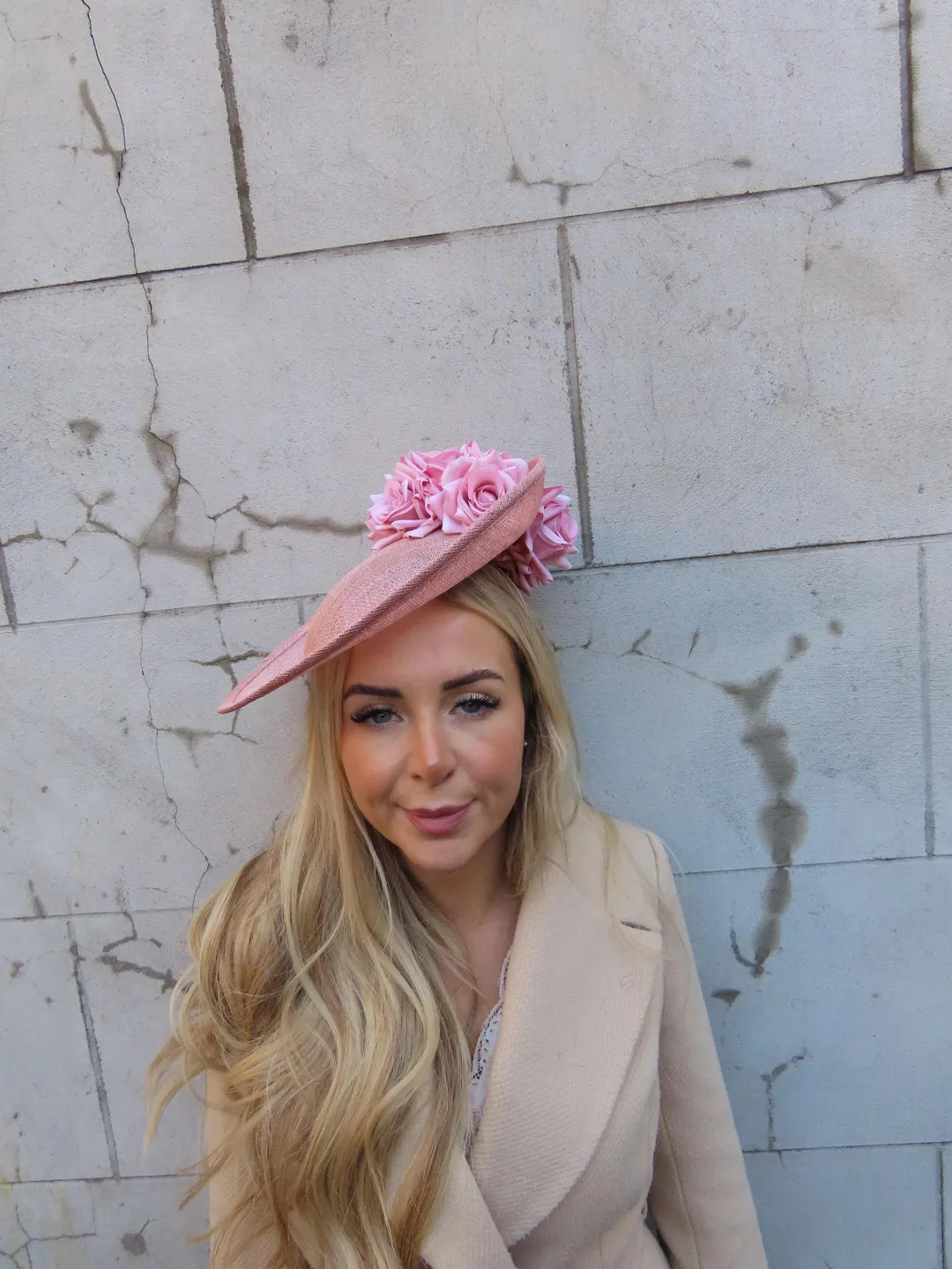 Large Dusky Pink Rose Flower Sinamay Hat Fascinator Disc Headband Wedding Hatinator Races u11711 | Etsy (US)