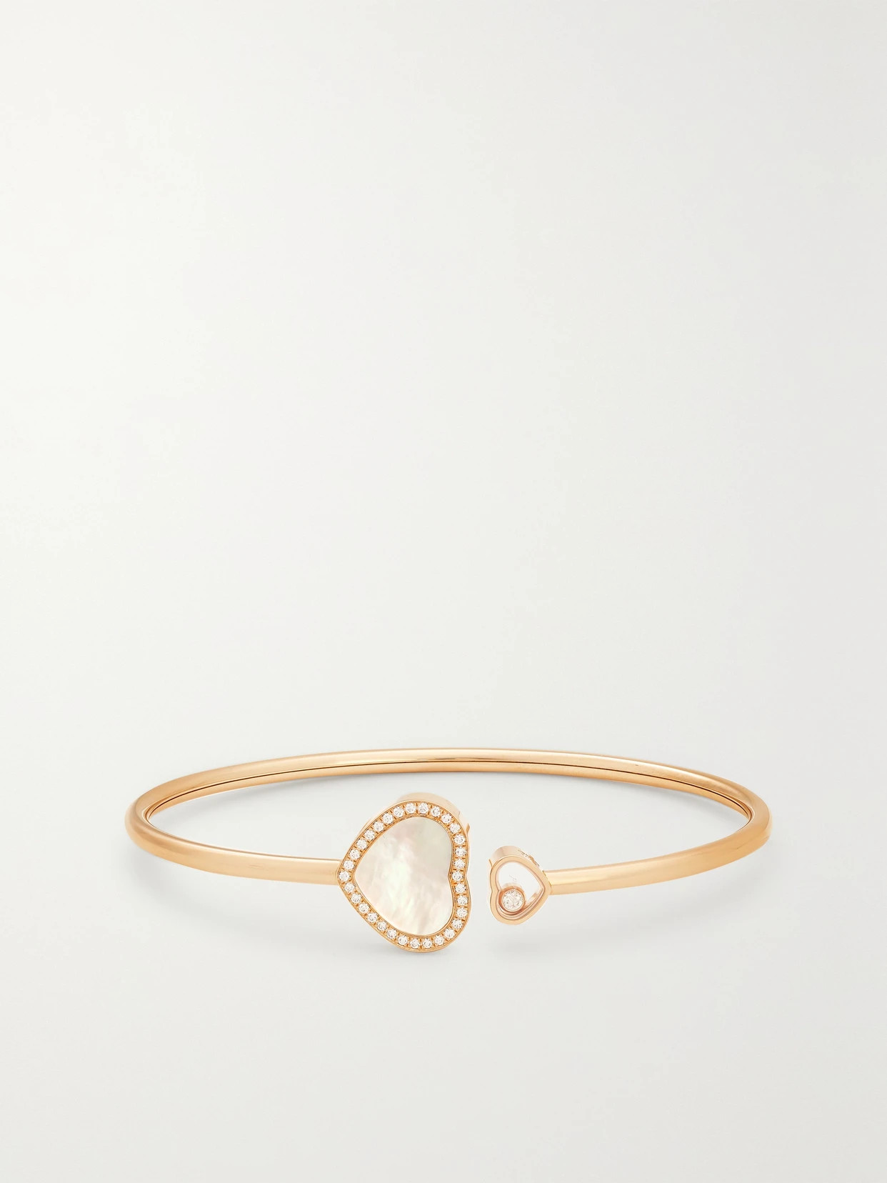 Chopard - Happy Hearts 18-karat Rose Gold, Mother-of-pearl And Diamond Cuff - M | NET-A-PORTER (US)