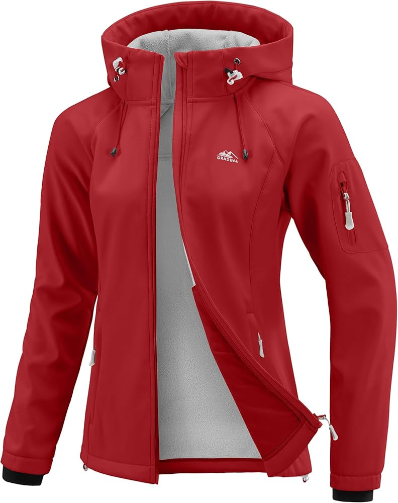 G Gradual Women's Fleece Lined Softshell Jacket Windproof Warm Light Waterproof Hooded Jacket for... | Amazon (US)