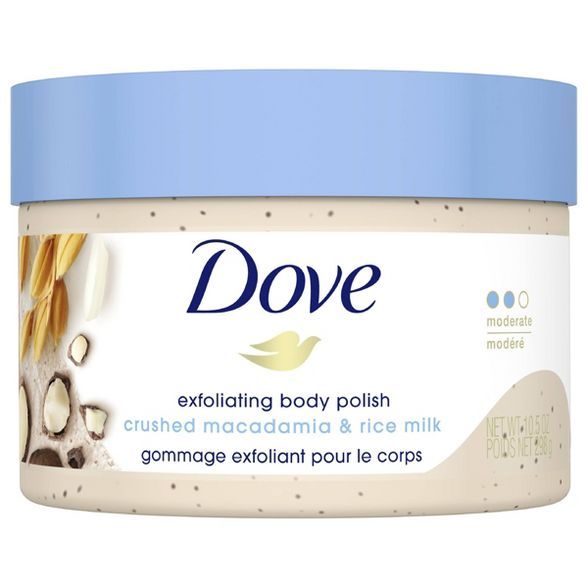 Dove Crushed Macadamia & Rice Milk Exfoliating Body Polish Scrub - 10.5oz | Target
