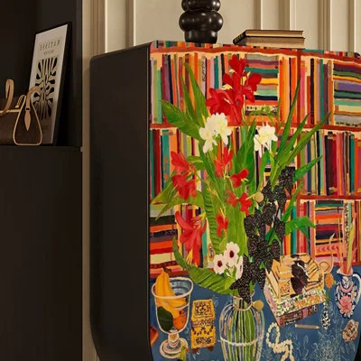 Vintage Abstract Wood Decorative Cabinet | Wayfair North America