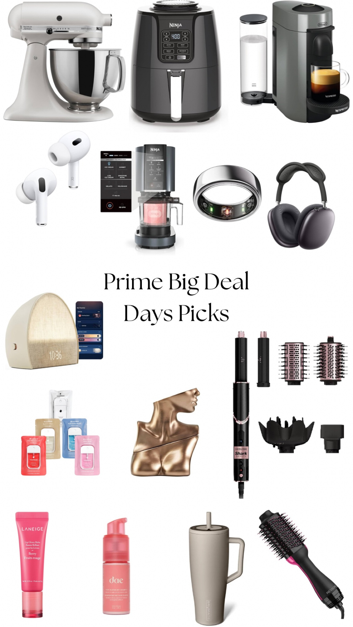 Prime Big Deal Days part 1!! So many good deals going on for big brand names! Ninja Creami, Ninja Airfryer, Shark Flexstyle, Laneige, Airpods, and more!!





#LTKxPrimeDay #LTKSaleAlert #LTKGiftGuide