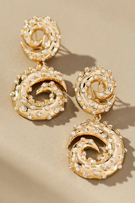 Double Swirl Crystal Drop Earrings | Anthropologie (US)