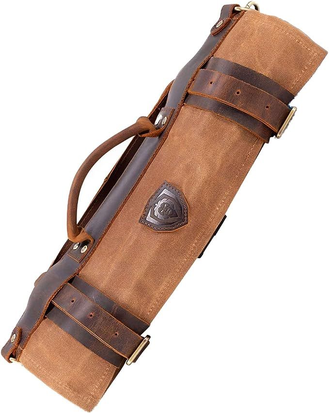 Dalstrong - Nomad Knife Roll - 12oz Heavy Duty Canvas & Top Grain Leather Roll Bag - 13 Slots - I... | Amazon (US)