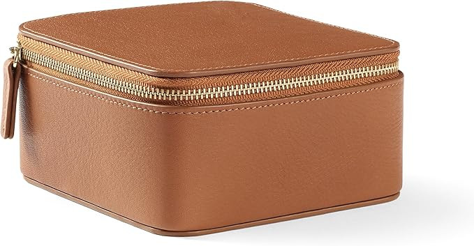 Leatherology Cognac Medium Jewelry Organizer - Ample storage, Structured silhouette, Stylish and ... | Amazon (US)