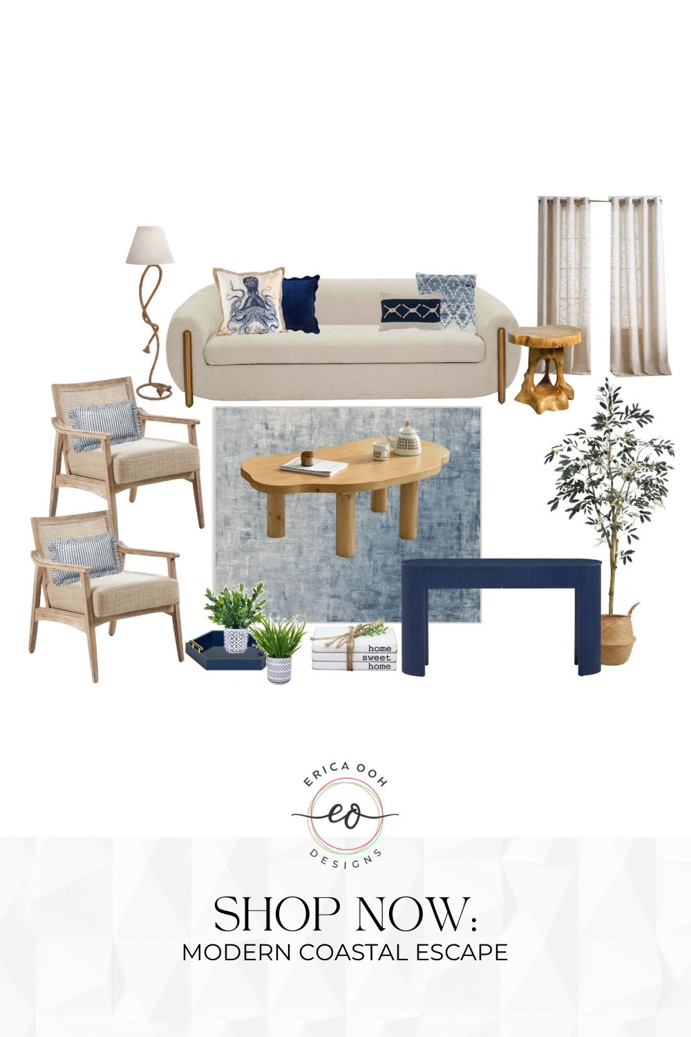 Designing a serene beach Airbnb or vacation rental?🐚 This modern coastal living room balances laid-back charm with investment-worthy impact. Every piece is curated to photograph beautifully, support how guests move through the space, and increase your ROI.

#AirbnbDesign #VacationRentalDecor #STRStyling #CoastalLivingRoom #RentalPropertyDesign #InteriorDesignForInvestors #AirbnbHostingTips #ModernCoastalStyle