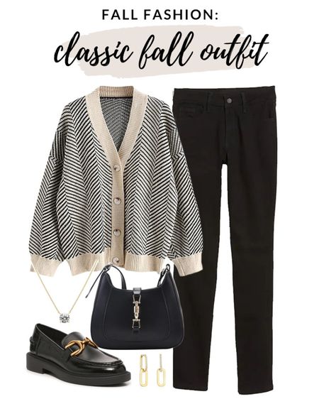Casual and cute - but trendy - fall outfit idea! Love this oversized Amazon cardigan and these trendy black loafers are so cute! 

#falloutfit

Amazon finds. Amazon cardigan. Amazon sweater. Oversized cardigan for fall. Designer inspired handbag. Black fall loafers. Trendy fall fashion. Casual fall outfit idea. Affordable fall look  

#LTKstyletip #LTKSeasonal #LTKfindsunder100