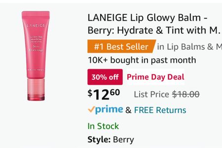 Laneige Lip Glowy balm😍

Beauty sale, lip balm

#LTKxPrimeDay #LTKunder50 #LTKbeauty