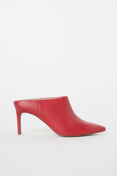 H & M - Leather Mules - Red | H&M (US + CA)