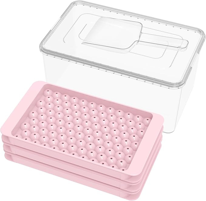 Ice Cube Tray with Lid and Bin, Ice Trays for Freezer, 3 * 104 PCS Ice Cube Mold, 0.45'' Mini Ice... | Amazon (US)
