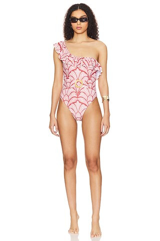 Tularosa Majida One Piece in Red Inkblock Geo from Revolve.com | Revolve Clothing (Global)