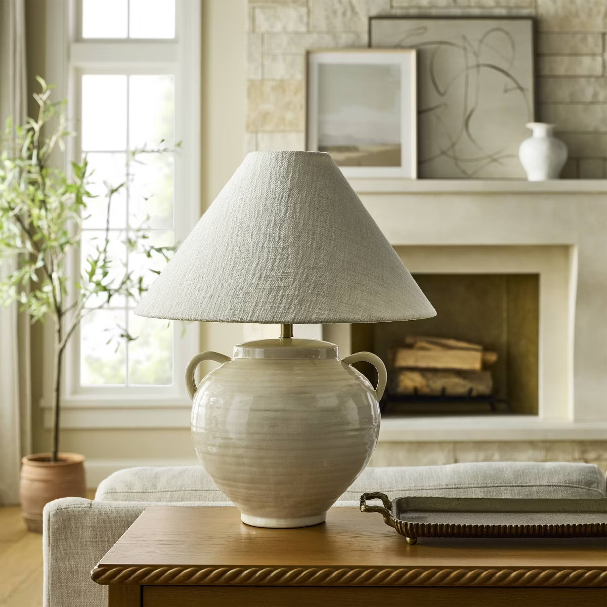 Ceramic Table Lamp with Handles Cream - Threshold™ designed with Studio McGee | Target