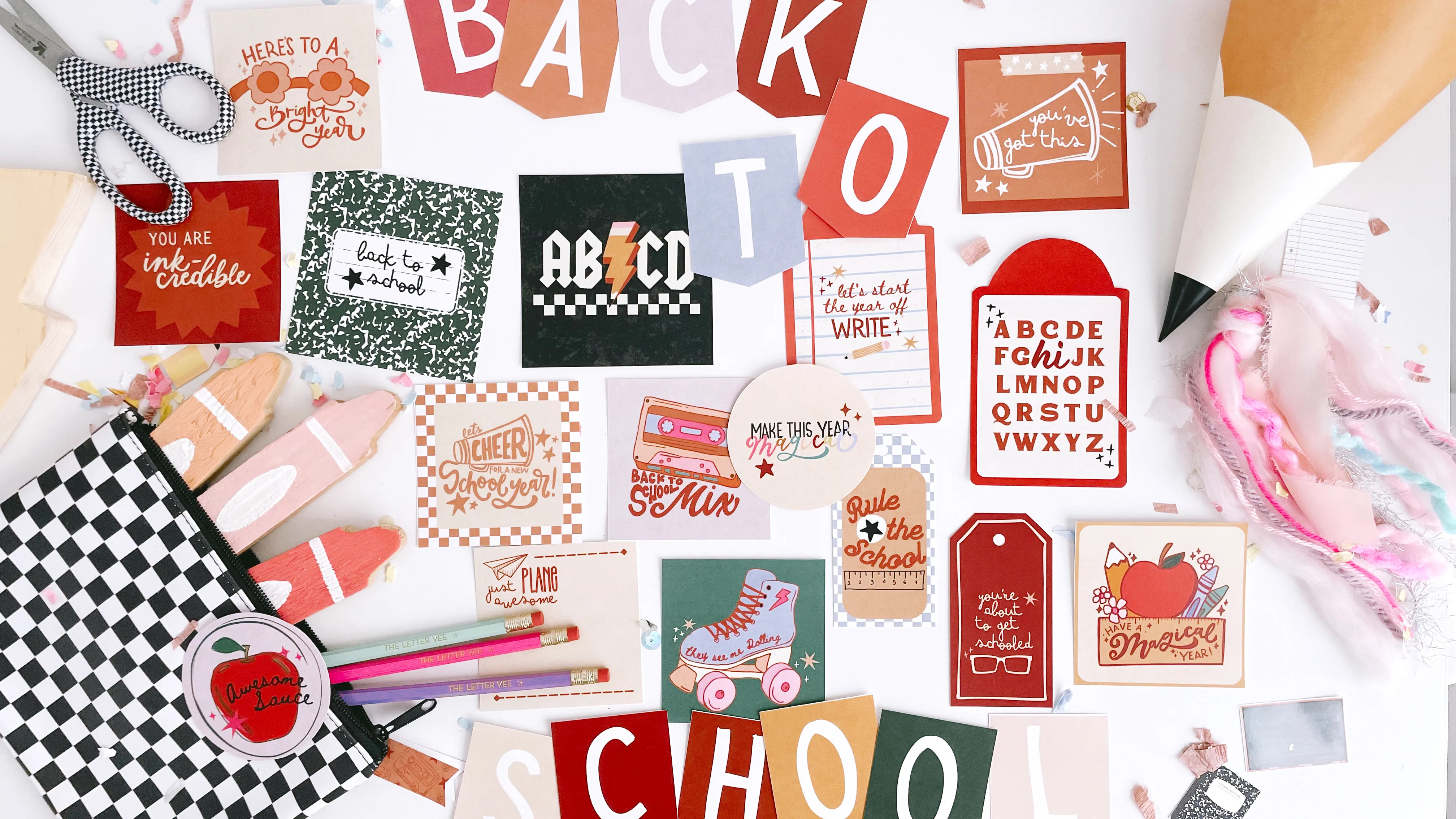 Back to School Tags and Flags 2023 | Printable tags | The Letter Vee