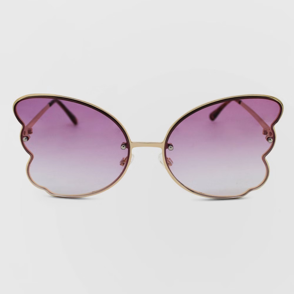 Women's Metal Butterfly Sunglasses - Wild Fable Gold | Target