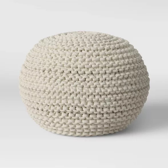 Cloverly Chunky Knit Pouf - Threshold™ | Target