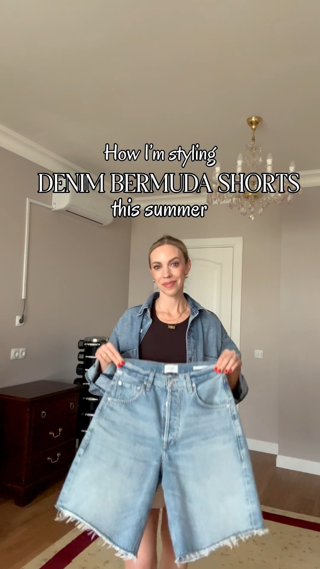 Denim bermuda shorts styled for summer - so chic with a fitted top and kitten heels

#LTKSeasonal #LTKOver40 #LTKgrwm