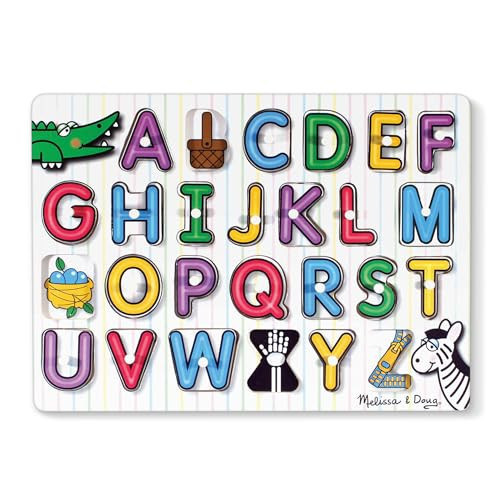 Melissa & Doug Lift & See Alphabet Wooden Peg Puzzle (26 pcs) - FSC Certified | Amazon (US)
