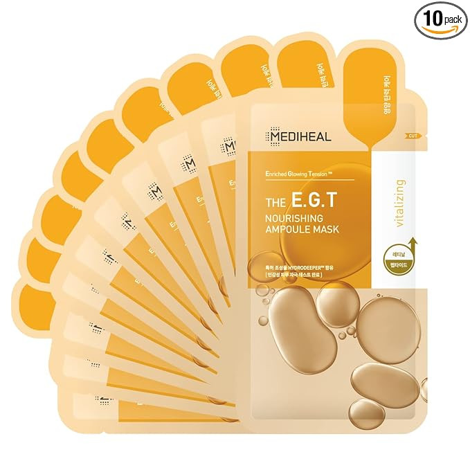 Mediheal Official Best No.1 Korean Sheet Mask - EGT Ampoule Face Mask 10 Sheets For Intensely Nou... | Amazon (US)