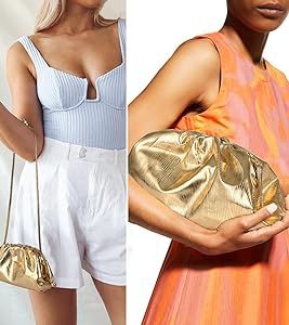Women's Dumpling bag Crossbody Bag Ruched Cloud Purse Evening Bag Sparkly Handbag Shoulder Bag wi... | Amazon (US)