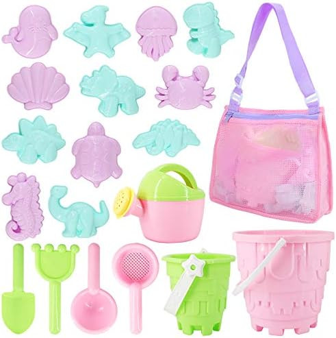 Tagitary Beach Sand Toys Set 20Pcs Beach Toys for Kids 3-10 Kid Sand Toy with Beach Bucket Wateri... | Amazon (US)