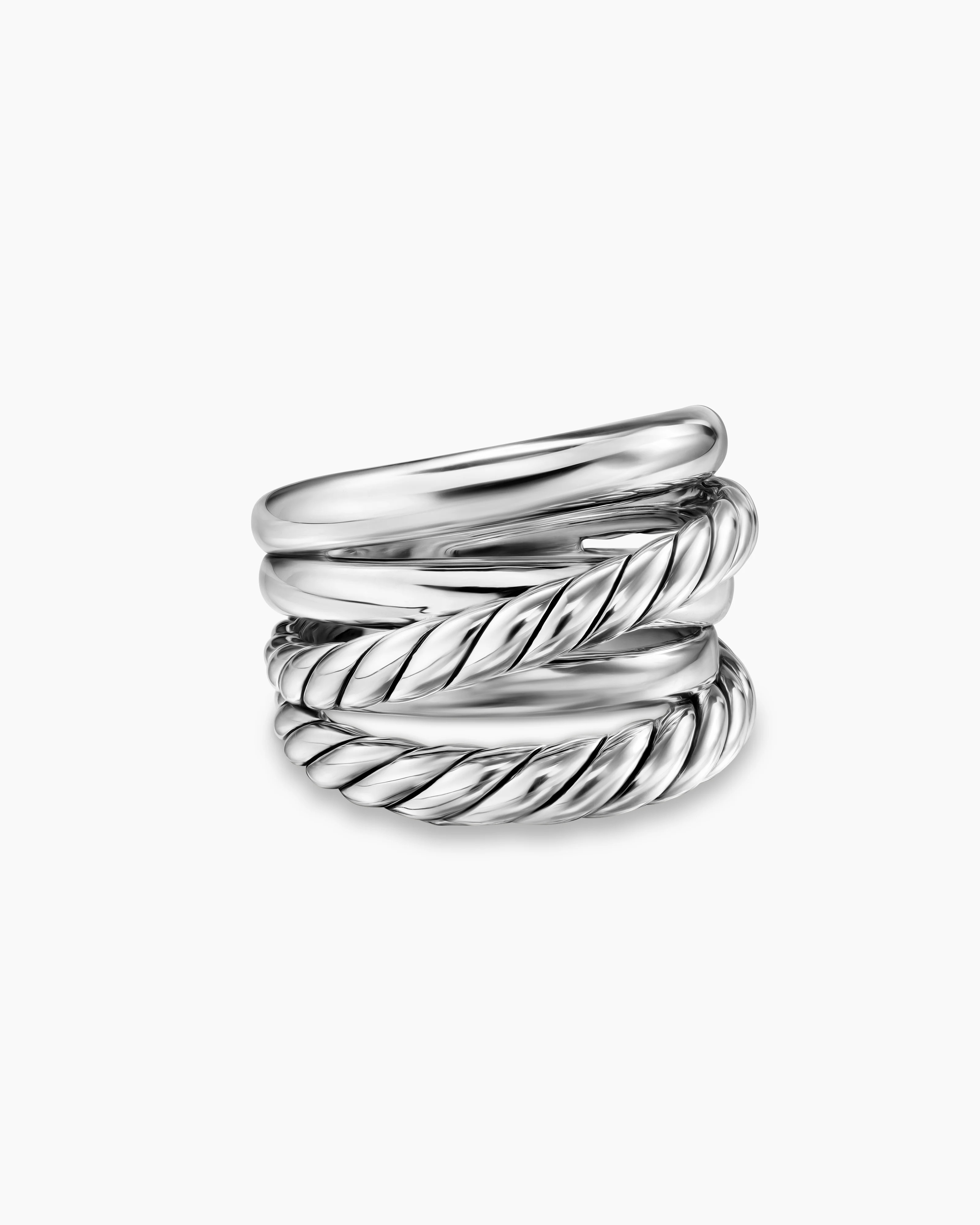 David Yurman | Crossover Five Row Ring in Sterling Silver, 17.5mm | David Yurman