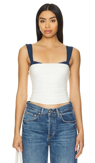 Free People 2 Tone Tank in White. - size XL | Revolve Clothing (Global)